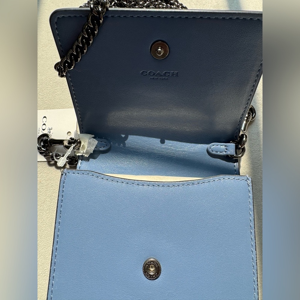 Coach Snap Phone Crossbody Bag- Color:Stone Blue - Picture 5 of 5